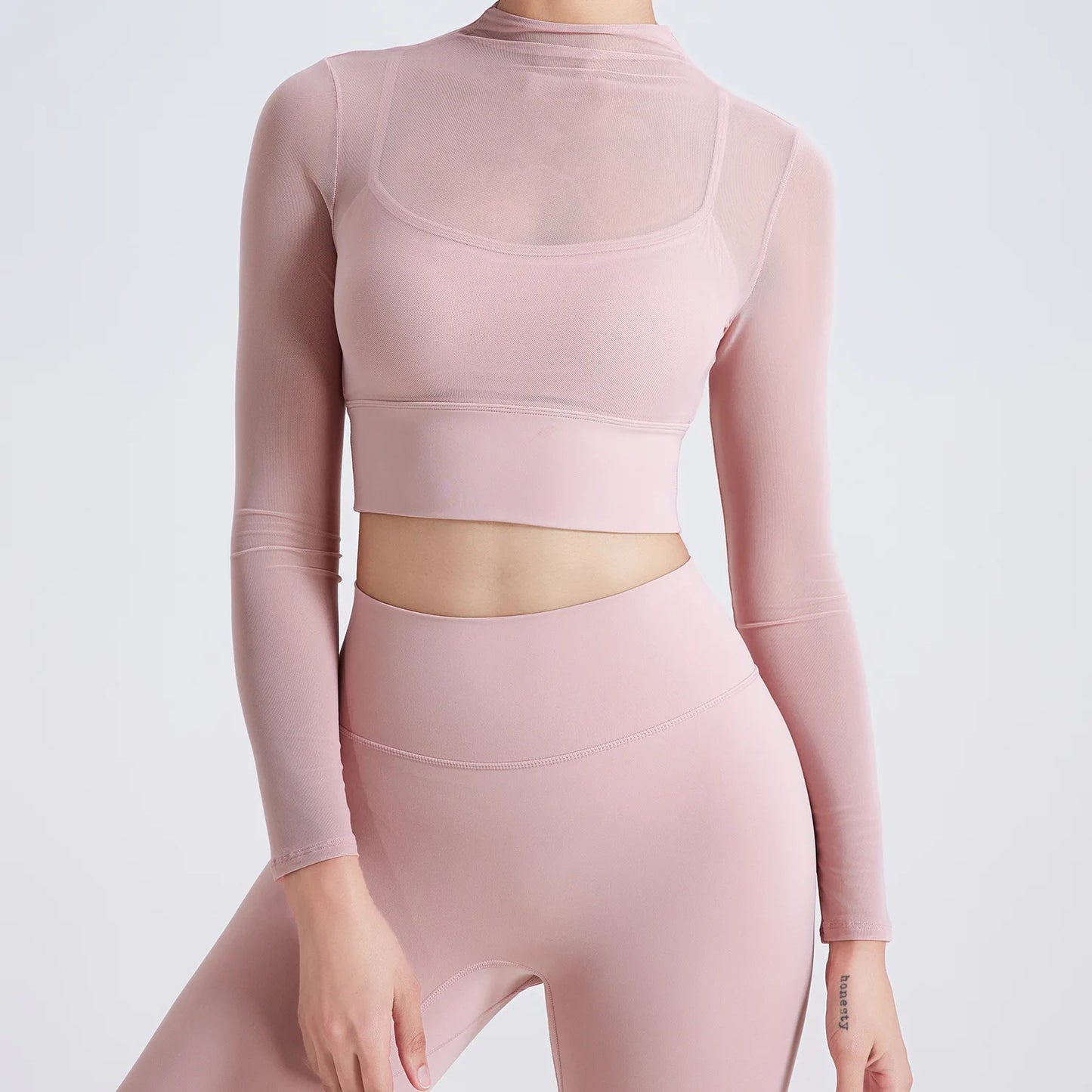 No. 5 Long Sleeve Shirt, 1 PC, Intentionally Sheer, Cropped Length, Slim Fit, Summer