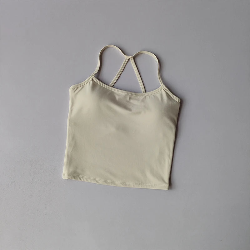 No. 7 Tank Top, Halter Cut, Thin Strap Racerback, Butter Feel, Seamless, Waist Length
