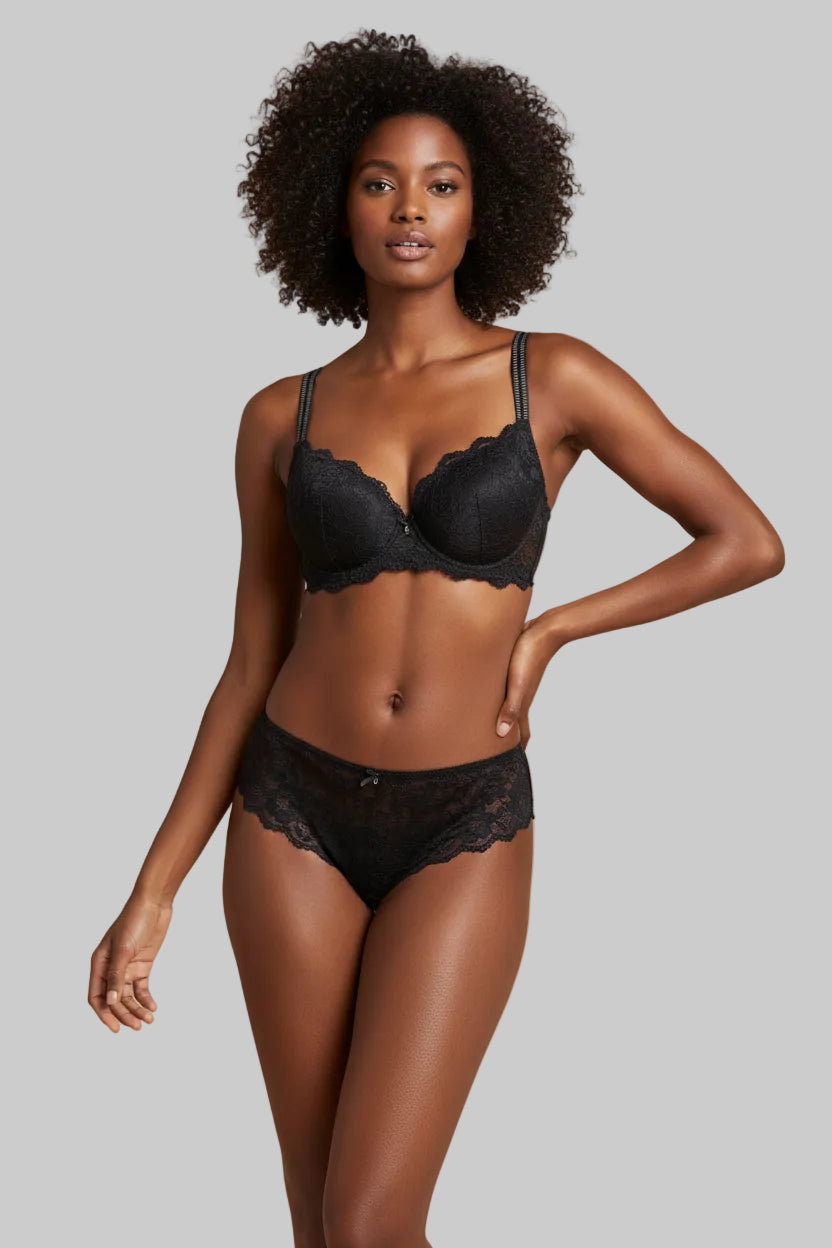 No. 5 Lingerie Set, 2 PC, Tear Shaped Push Up Bra With Full Coverage, Delicate, Lace Panty