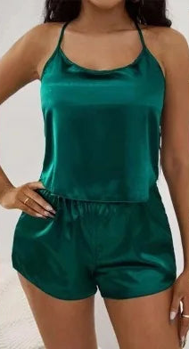 No. 4 Sleepwear Set, Silky Tank Top, Matching Shorty Short, Summer