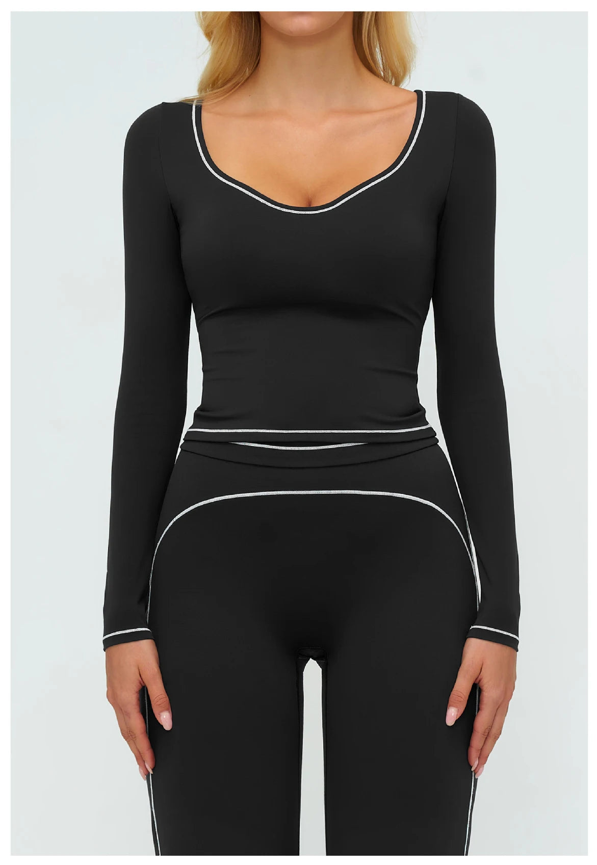 No. 7 Long Sleeve Shirt, Sweetheart Neckline, Long Sleeve, Dry Fit, Athletic