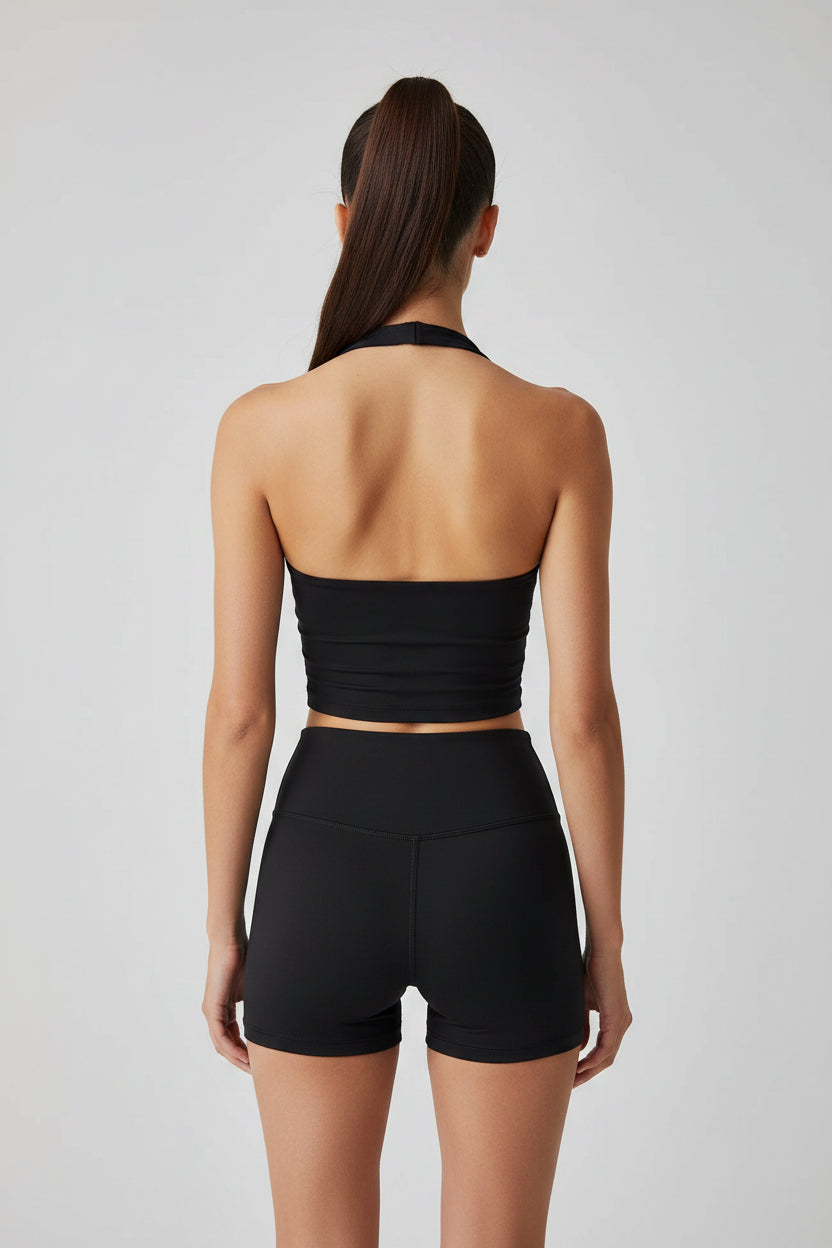 No. 2 Tank Top, Halter Cut, Bare Shoulder, Open Upper Back, Built In Bra
