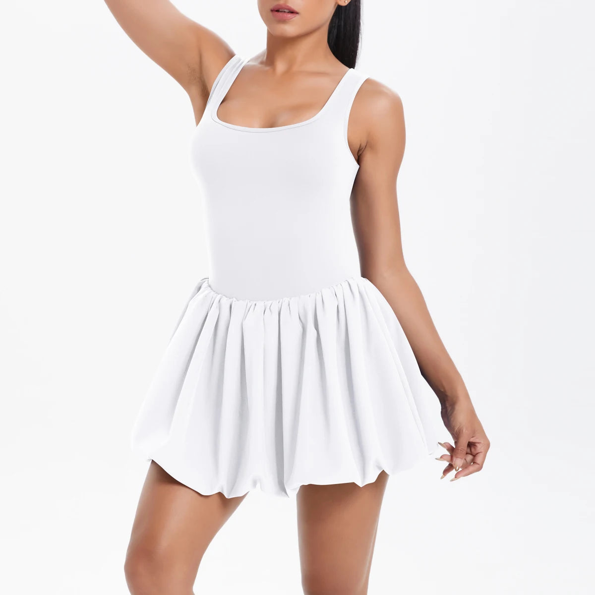 No. 4 Dress, Buttery, Tennis Dress, Bubble Skirt, Scoop Neck, True Fit Straps, Under Shorts