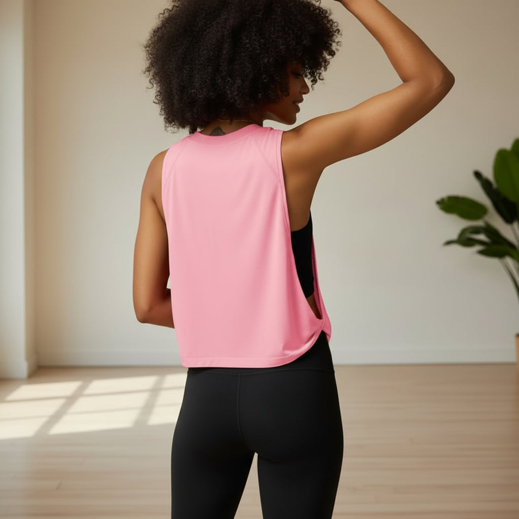 No. 2 Loungewear Top, Boyfriend Tank, Oversized Arm Cutout, With Hem Tie