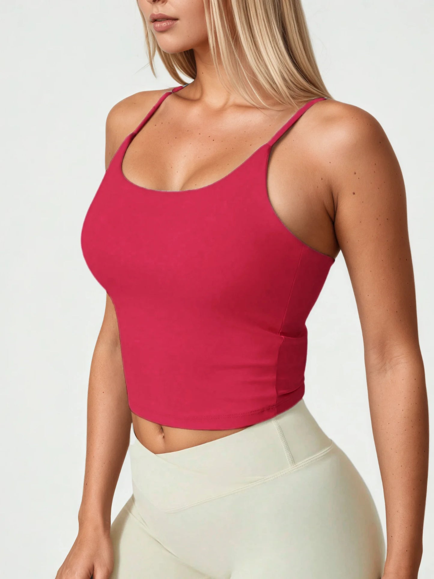 No. 8 Tank Top, Casual, Scoop Neckline, Buttery Feel, Delicate Straps, Waist Length