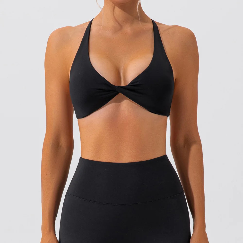No. 1 Sports Bra, Twisted Cup Neckline, Criss Cross, Strappy Back Horizon