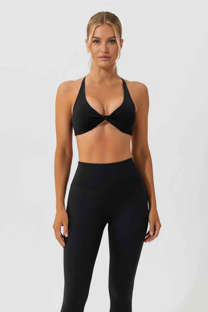 No. 1 Sports Bra, Twisted Cup Neckline, Criss Cross, Strappy Back Horizon