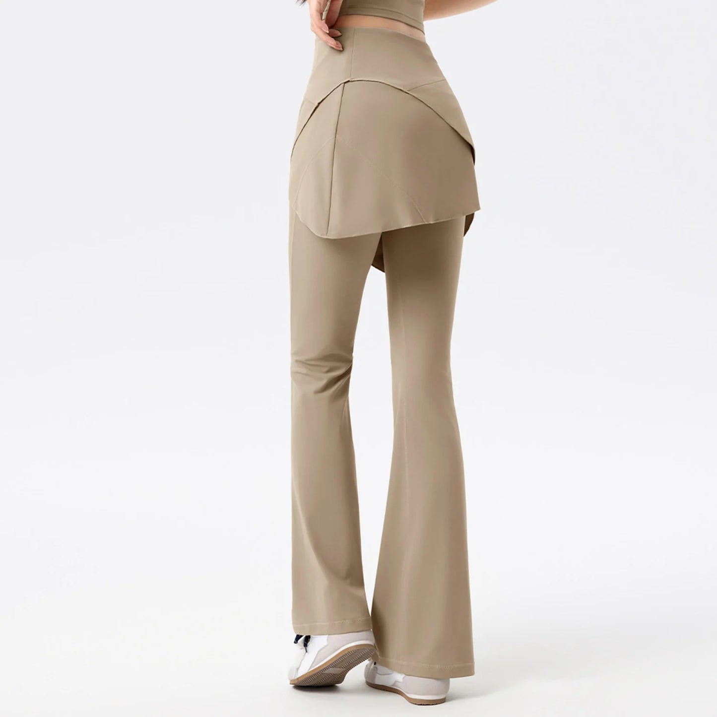 No. 8 Legging, 1 PC, Faux Wrap Skirt With Flare Legging, High-Waist, Dry Fit, Non-Restrictive, Casual