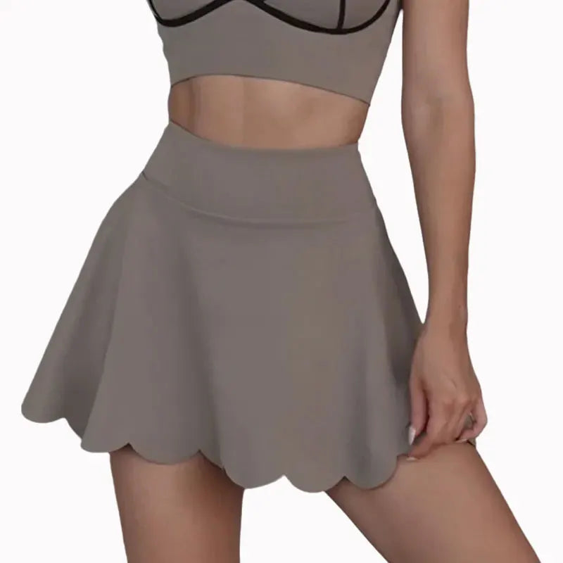 No. 6 Tennis Skirt, Scalloped, High Waisted, Mini Length