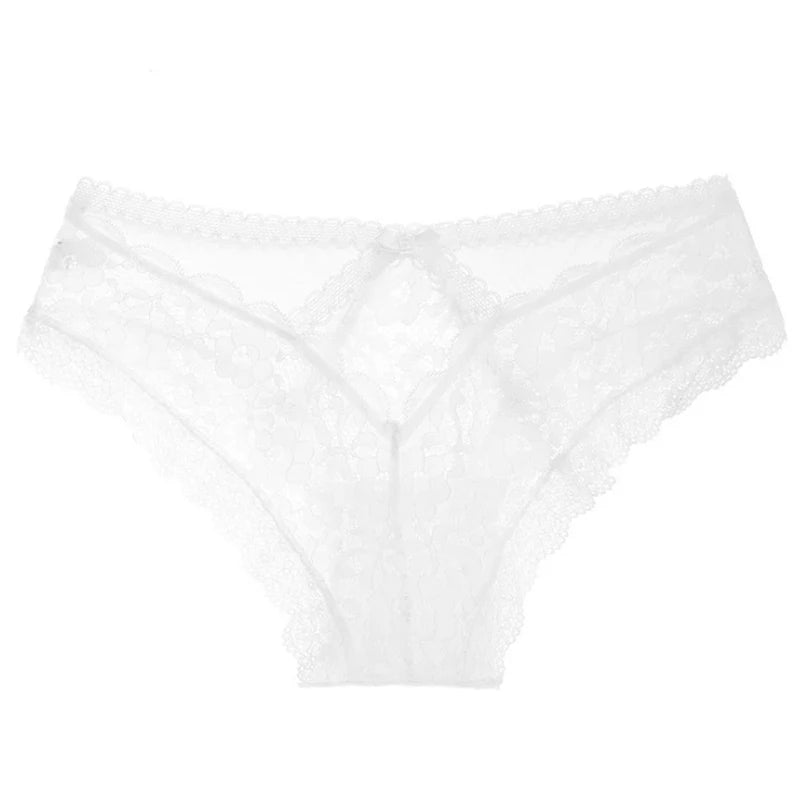 No. 2 Lingerie Panty, Lace and Mesh, High Cut, Low Rise, Thong With Criss Cross Back