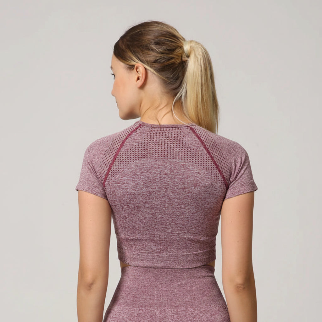 No. 3 Short Sleeve Shirt, Moisture Wicking, Cross Training, Cropped, Short Sleeve
