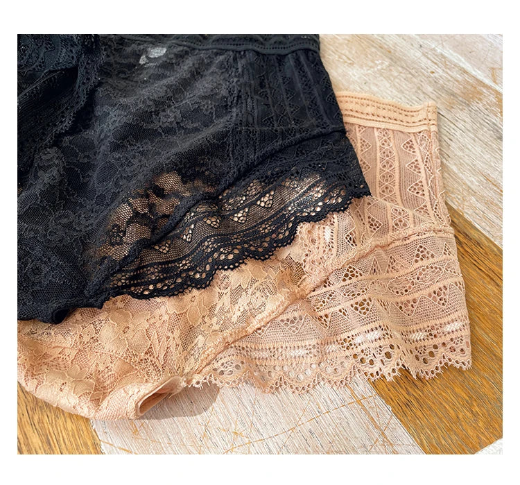 No. 6 Lingerie Panty, French Lace, Sheer, Full Coverage, High-Waist, Brief