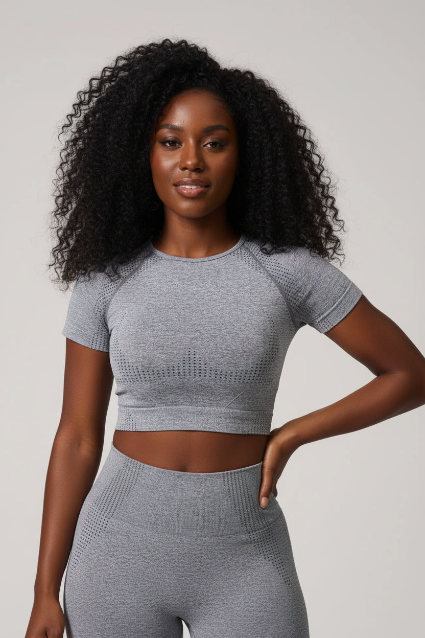 No. 3 Short Sleeve Shirt, Moisture Wicking, Cross Training, Cropped, Short Sleeve