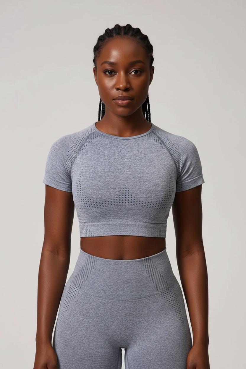 No. 3 Short Sleeve Shirt, Moisture Wicking, Cross Training, Cropped, Short Sleeve