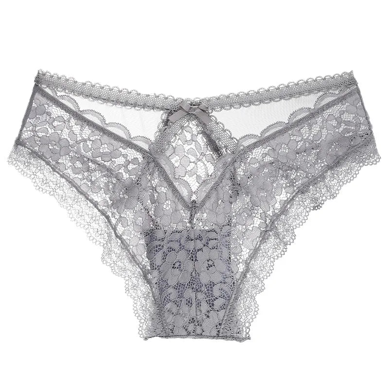 No. 2 Lingerie Panty, Lace and Mesh, High Cut, Low Rise, Thong With Criss Cross Back