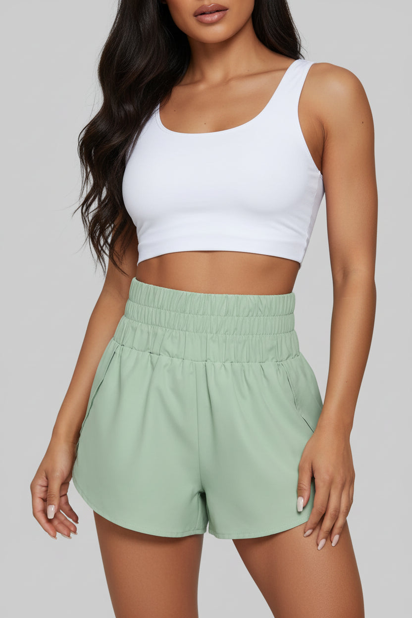 No. 1 Shorts, All Day Ease Short, With Wide Smocked Waistband, High Split, Cross Train, Running