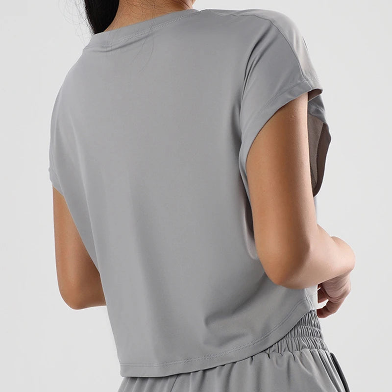 No. 6 Loungewear Top, Crop Top, Short Sleeve, Soft Essential, Boxy Boyfriend Hem