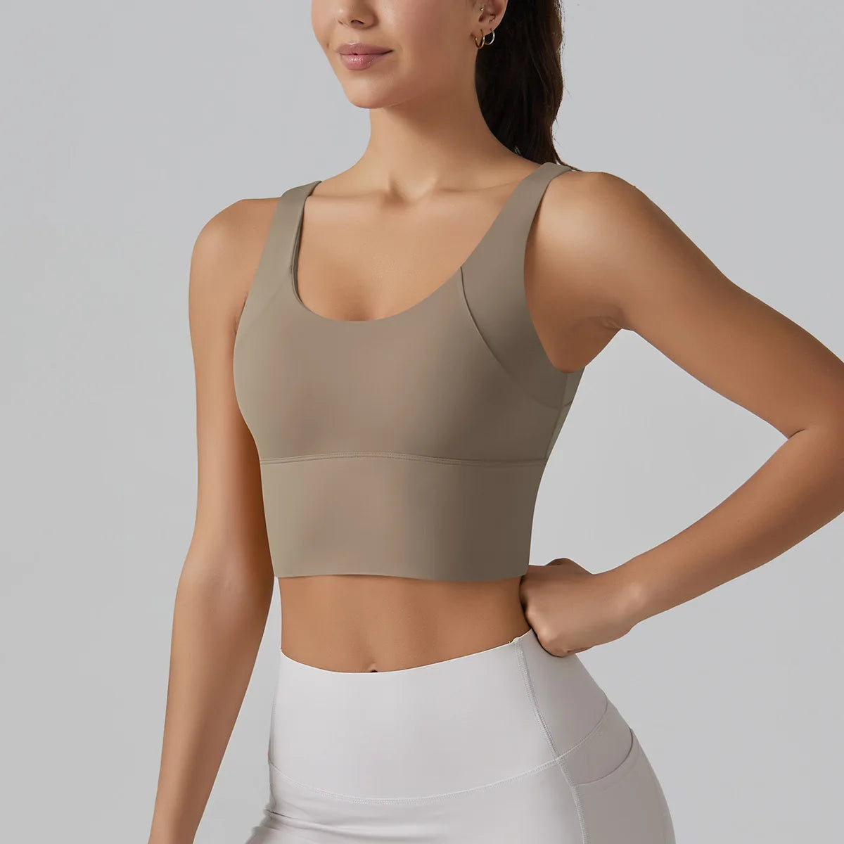 No. 4 Tank Top, Seamless, Compressive, Plunge V Back, Cropped, Running, Training