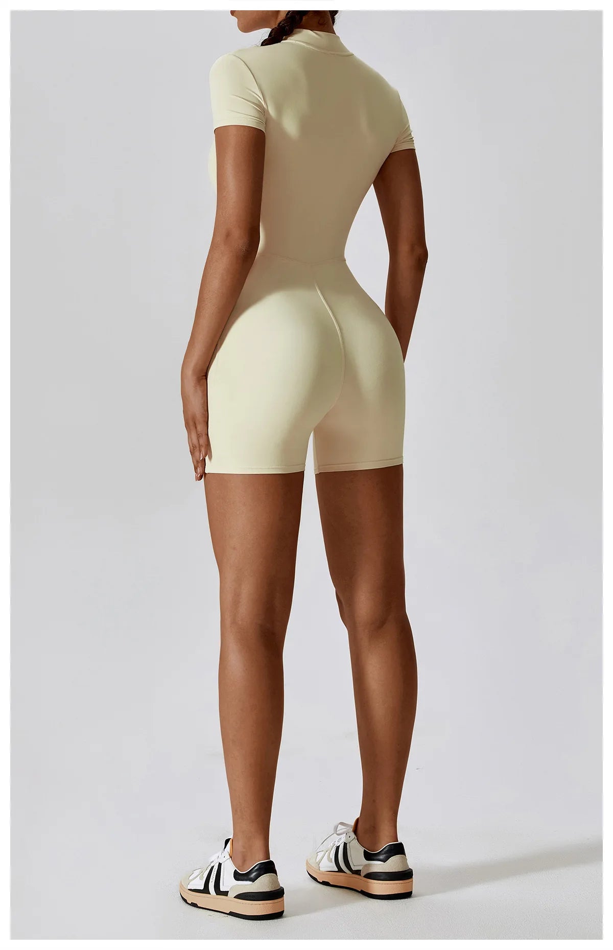 No. 1 BodySuit, Shorts, Short Sleeve, Half Zipper, Seamless, Smoothing, Dry Fit