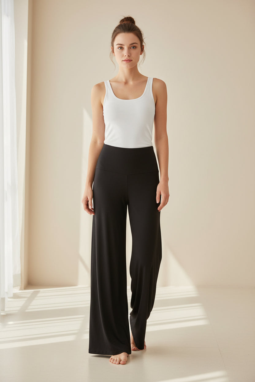 No. 8 Loungewear Pant, Fold Over, High Waist, Soft, Wide Leg, Palazzo Pant