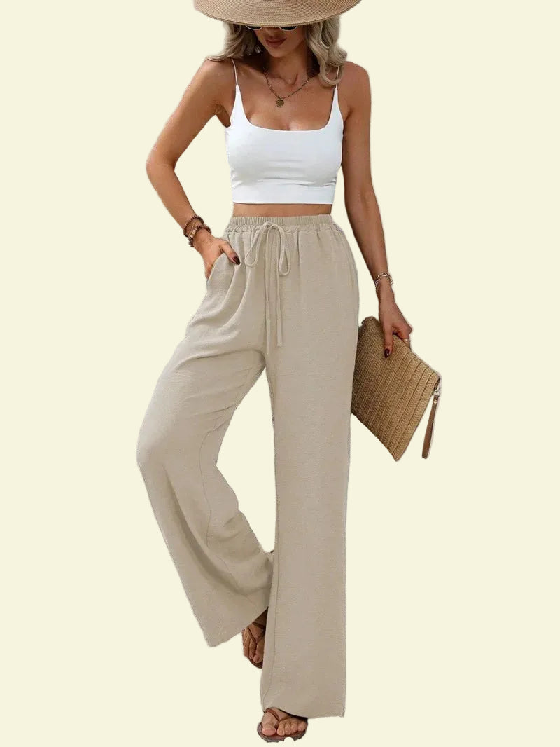 No. 7 Loungewear Pant, Resort, Casual, Trouser, Wide Leg, High Waist