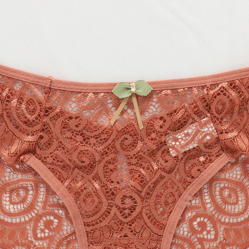 No. 5 Lingerie Panty, Low Rise, Lace, French Cut Rear With Key Hole and Scalloped Detailing