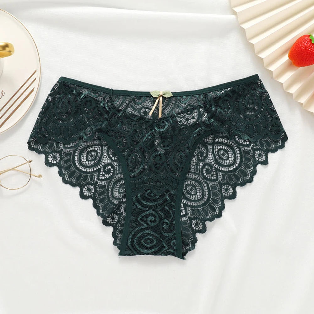No. 5 Lingerie Panty, Low Rise, Lace, French Cut Rear With Key Hole and Scalloped Detailing