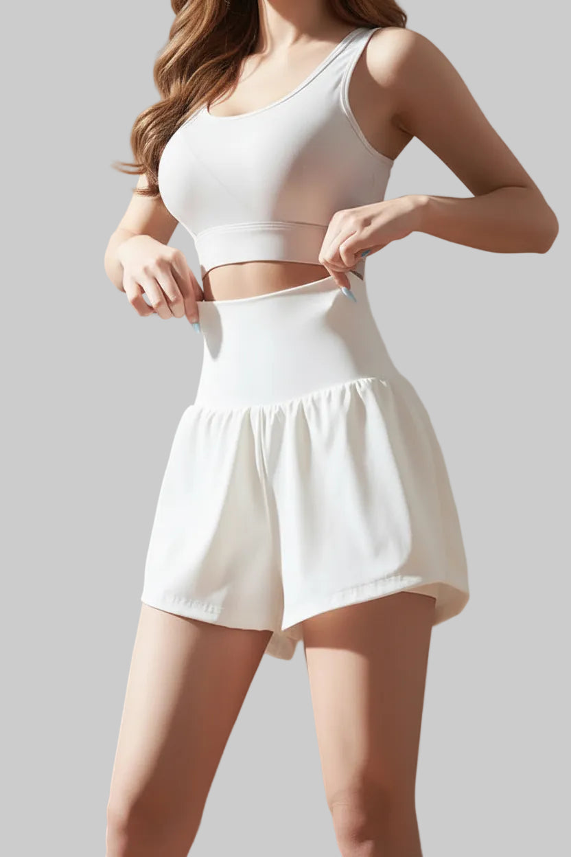 No. 4 Shorts, Extra Wide, Fold Over Comfort Waist Band, Layered Under Short With Pocket