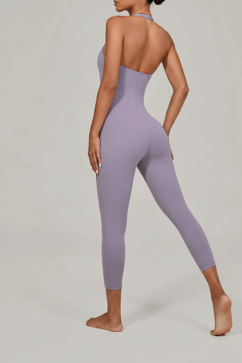 No. 8 Bodysuit, Halter Top Neckline, Seamless, Butter Legging, Sleeveless