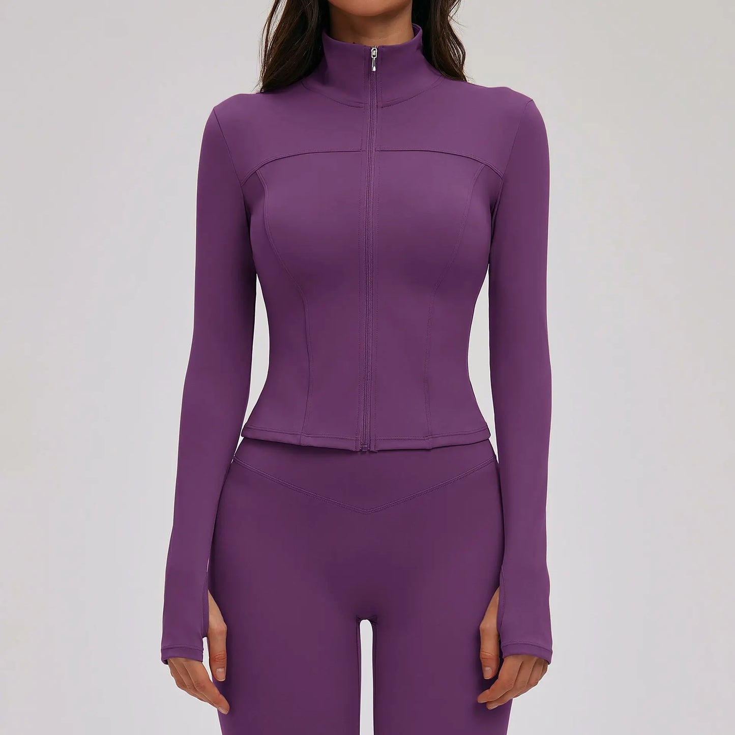 No. 5 Jacket, Convertible Collar, Structured Design, Smoothing, Long Sleeve, Full Zipper
