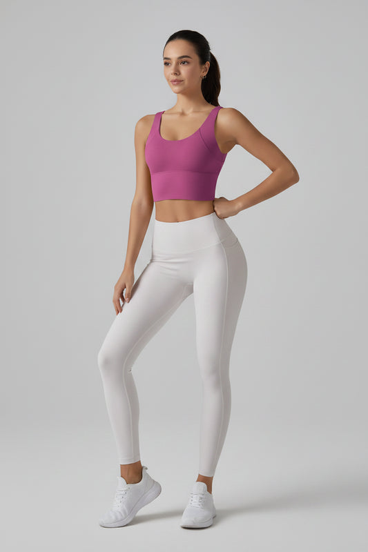 No. 4 Tank Top, Plunge V Back, Seamless, Compressive, Cropped, Running, Training