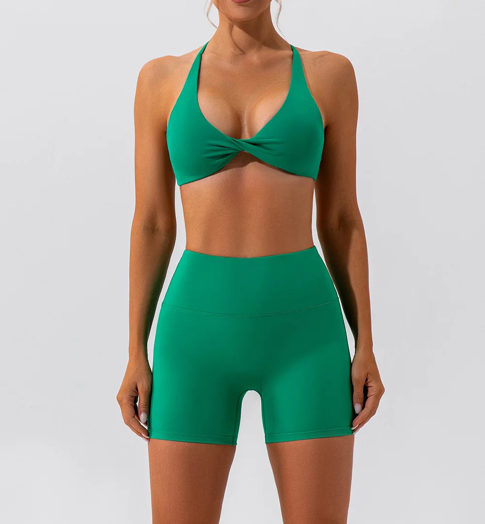 No. 1 Sports Bra, Twisted Cup Neckline, Criss Cross, Strappy Back Horizon