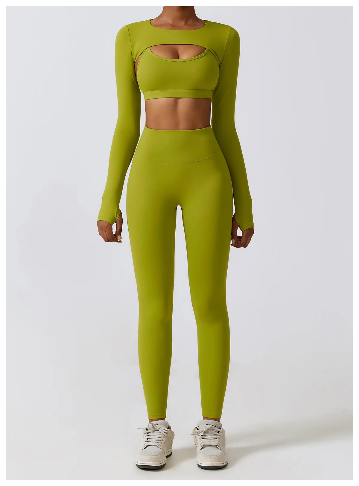 No. 3 Long Sleeve Shirt, Peekaboo Built In Bra, Cropped, Long Sleeve
