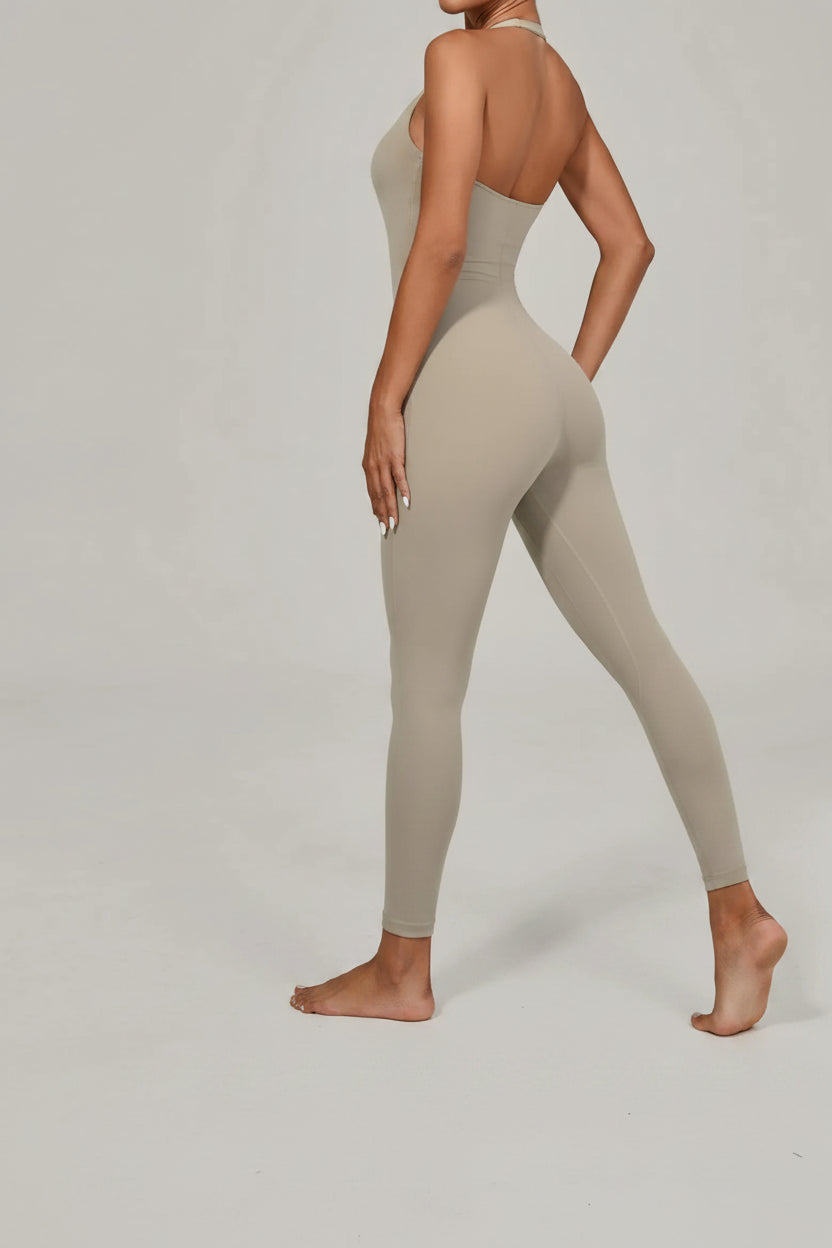 No. 8 Bodysuit, Halter Top Neckline, Seamless, Butter Legging, Sleeveless