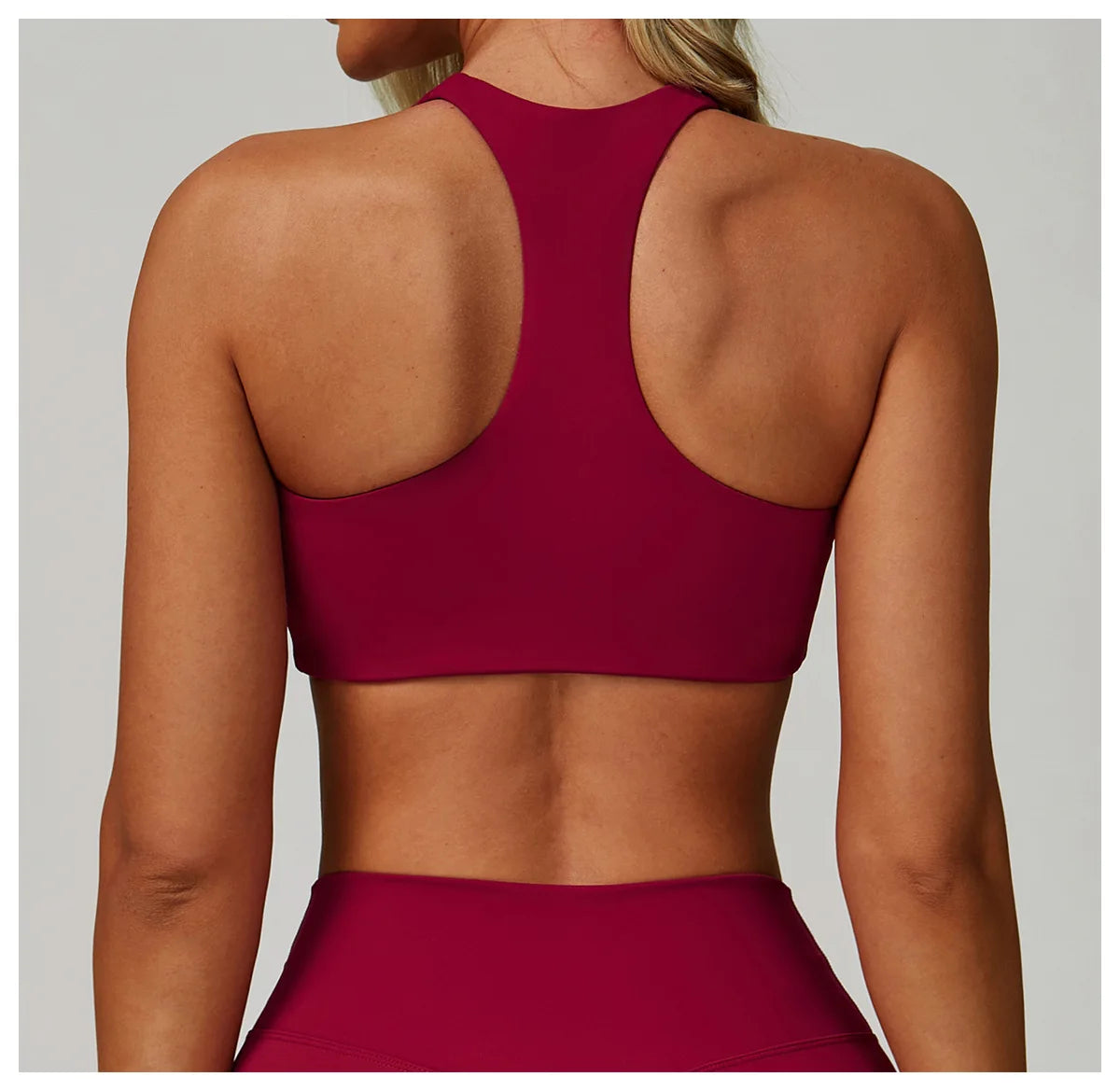No. 6 Sports Bra, Classic Fit, Racerback, V- Neck, Dry Fit, High Compression, Shock Absorption