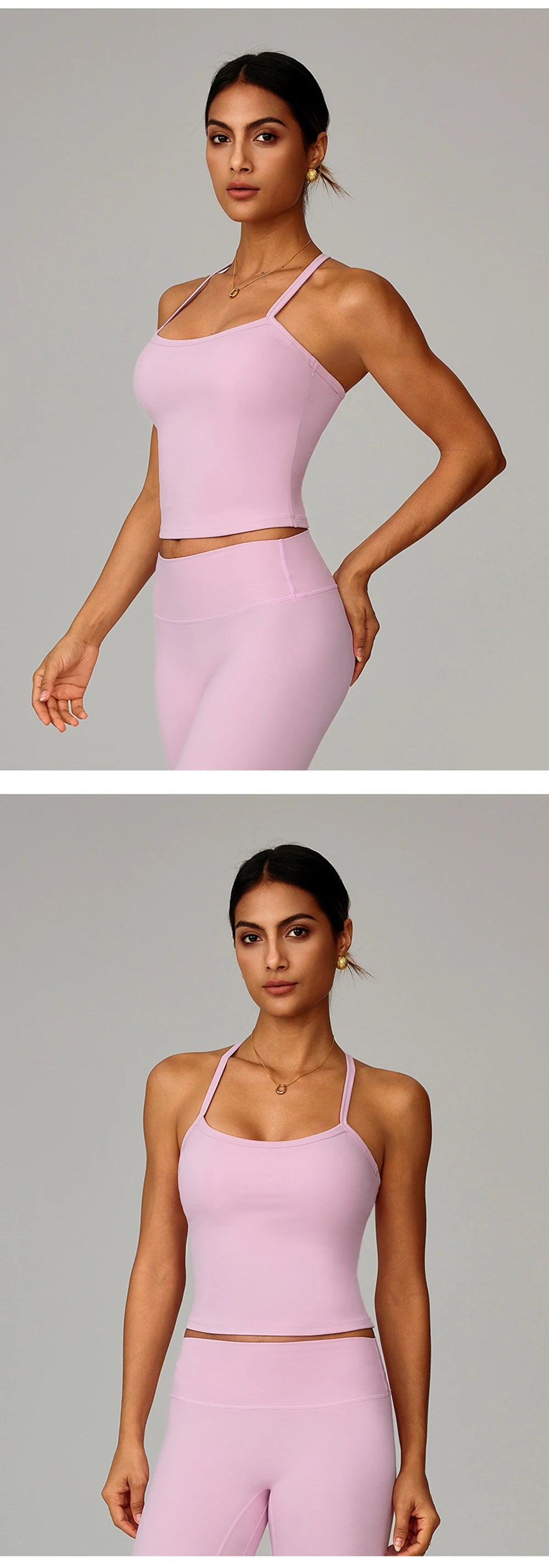 No. 7 Tank Top, Halter Cut, Thin Strap Racerback, Butter Feel, Seamless, Waist Length