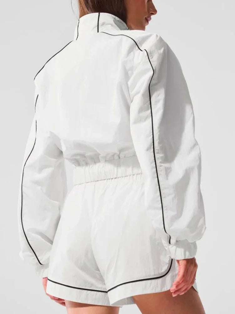 No. 6 Matching Set, 2 PC Racer Tennis Track Jacket And Short