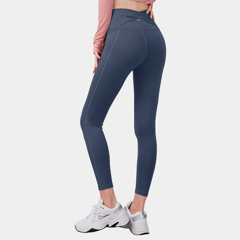 No. 4 Legging, Peekaboo Cross Back Waistband, High-Waist, Athletic, Compressive, Dry Fit