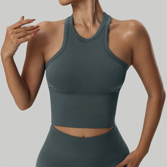 No. 6 Tank Top, Seamless,  Racerback, Compressive Core,  Cropped Length