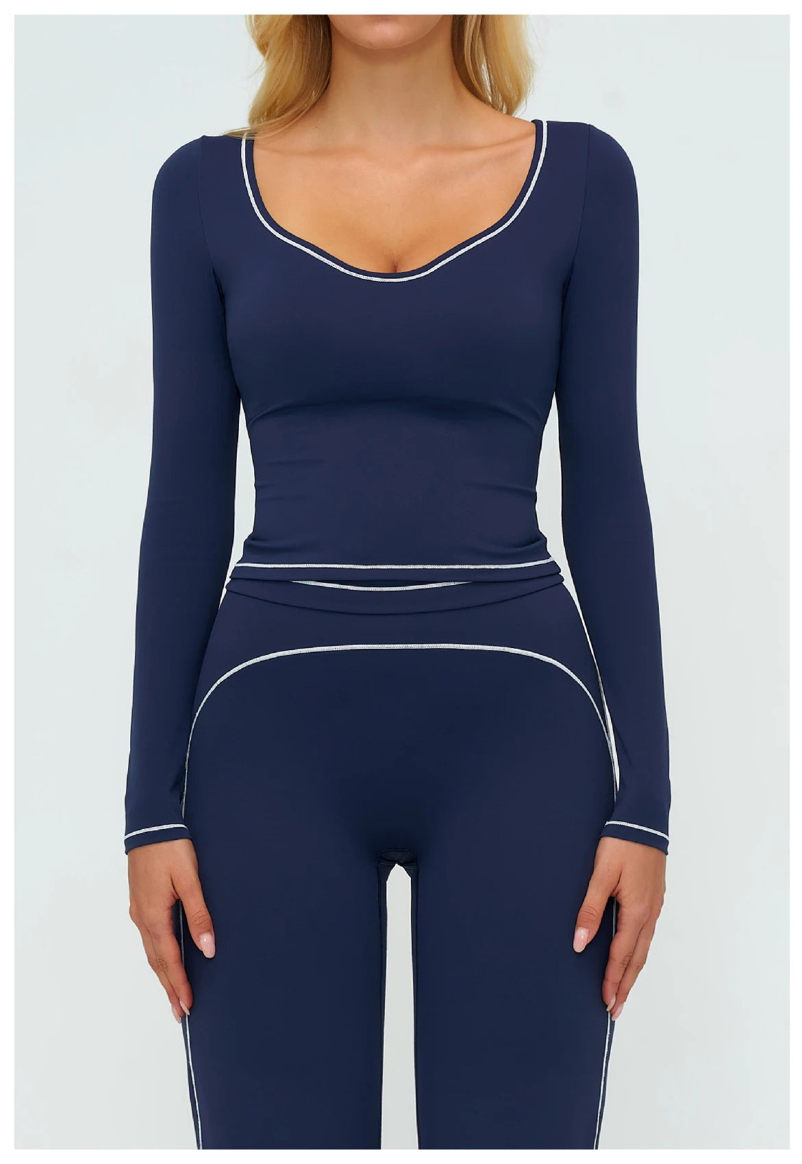 No. 7 Long Sleeve Shirt, Sweetheart Neckline, Long Sleeve, Dry Fit, Athletic