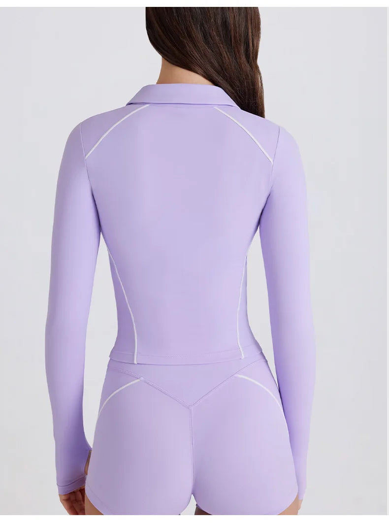 No. 5 Matching Set, 2PC Line Up Long Sleeve Micro Short Set
