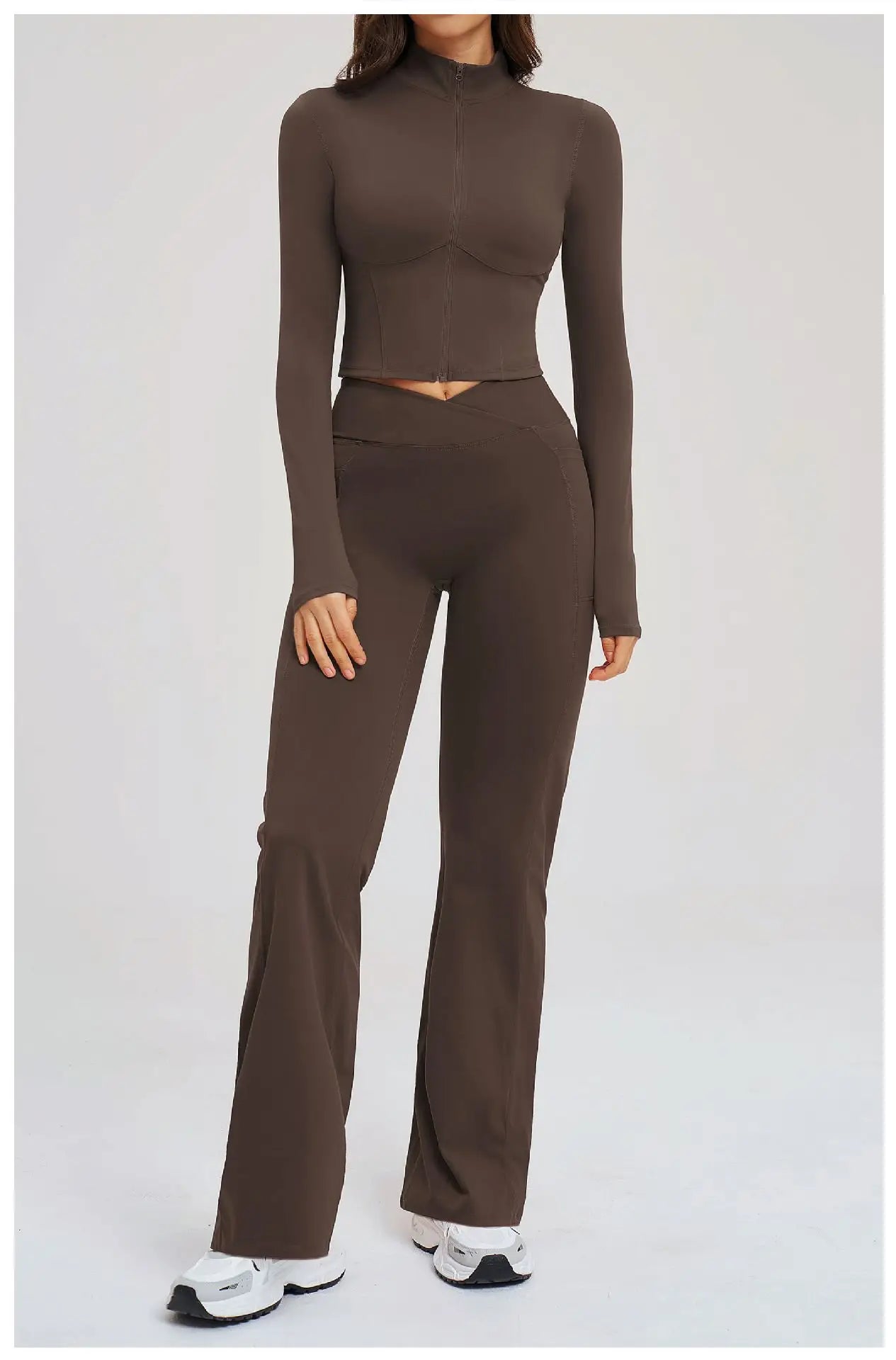 No. 8 Jacket, 2PC, Cropped, Corset, Jacket With Crossover, High-Waist Flared Legging