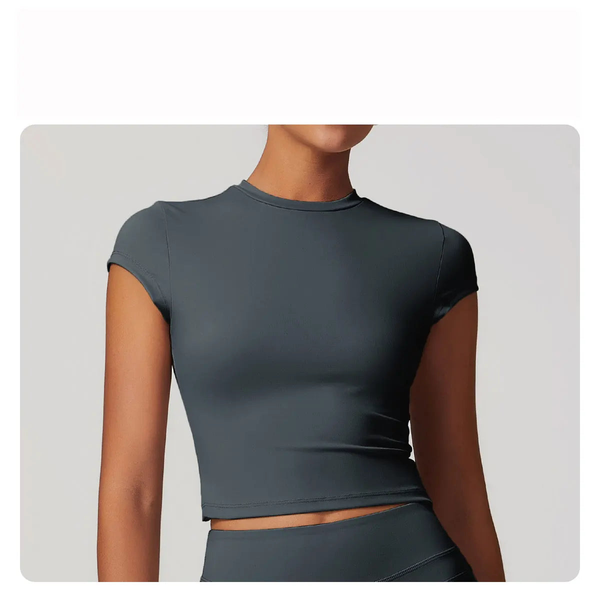 No. 2 Short Sleeve Shirt, Cross Training, Baby Doll Cut, Slim Fit, Waist Grazing Length, Dry Fit, Compressive