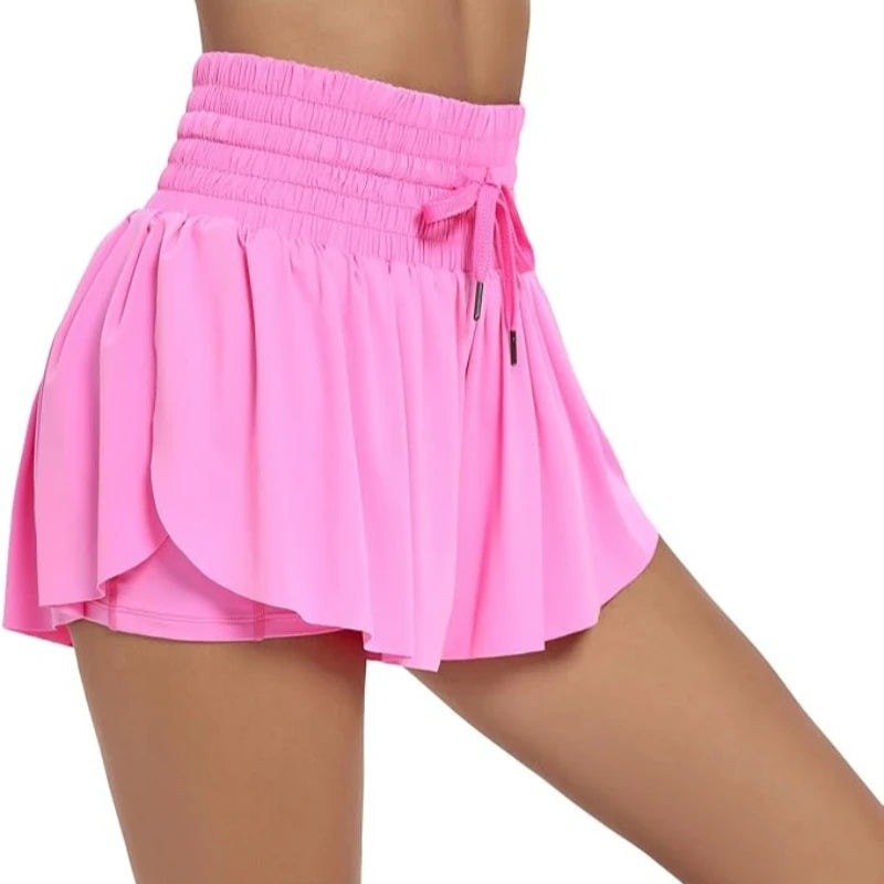 No. 5 Shorts, Breeze 2-in-1 Flow Shorts, Flowy Outer layer, Built-In Shorts With Pocket, Wide Smocked Waistband