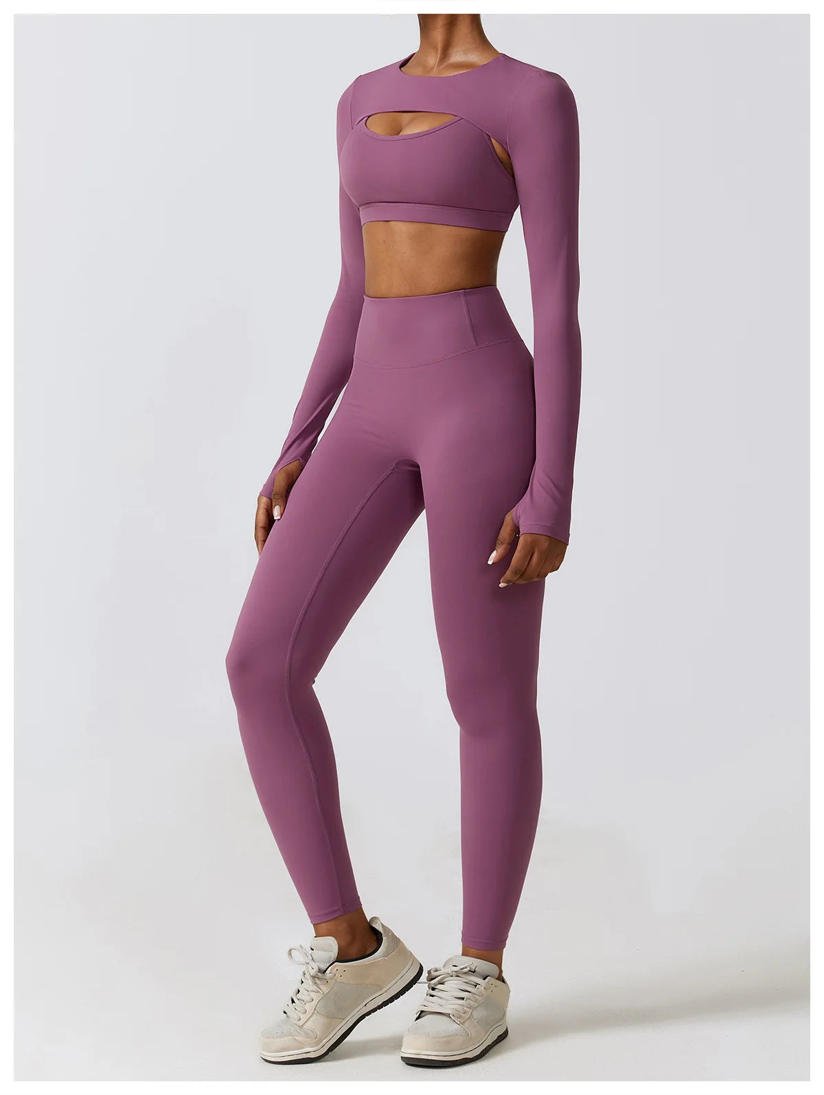 No. 3 Long Sleeve Shirt, Peekaboo Built In Bra, Cropped, Long Sleeve