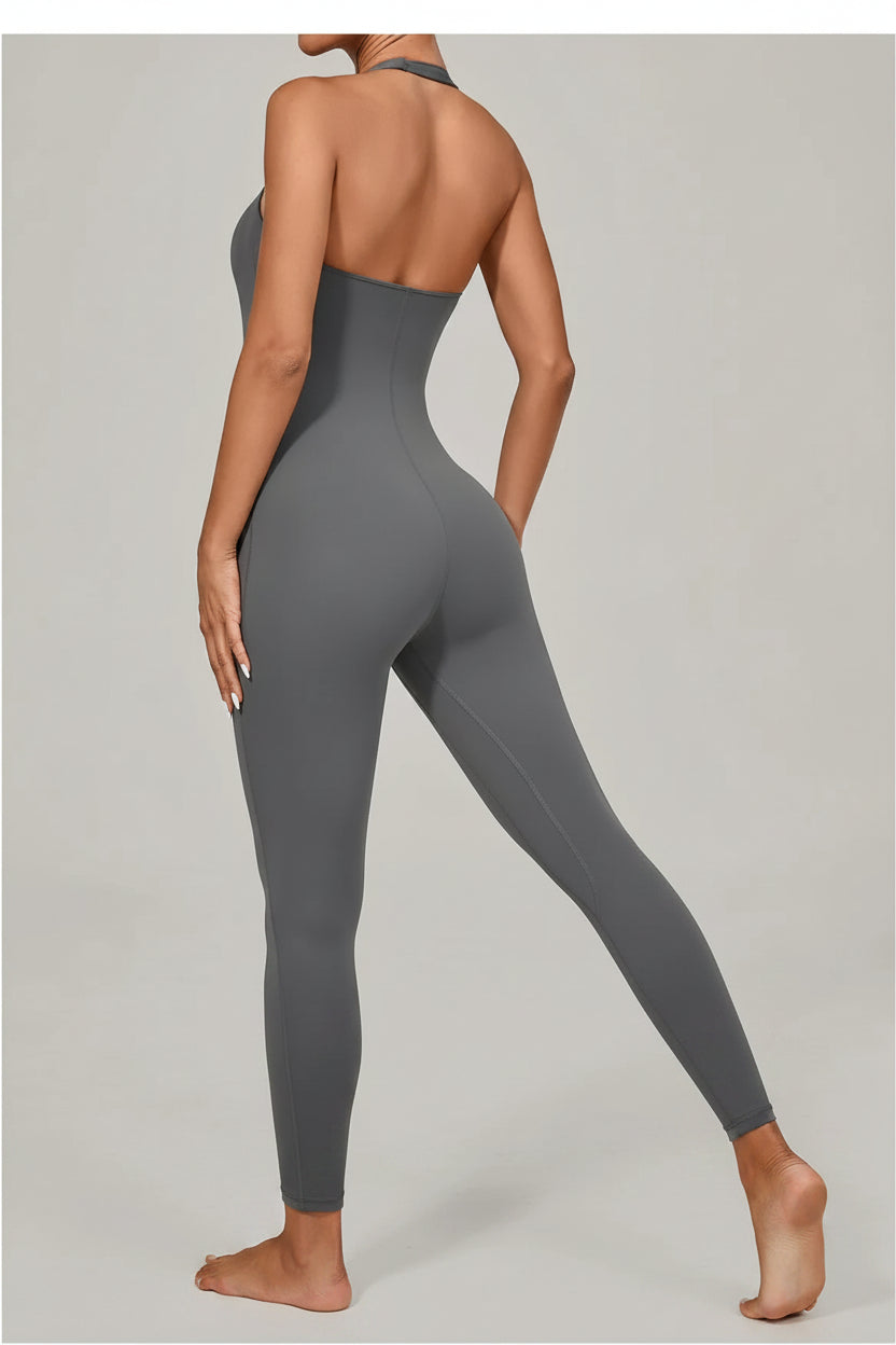 No. 8 Bodysuit, Halter Top Neckline, Seamless, Butter Legging, Sleeveless