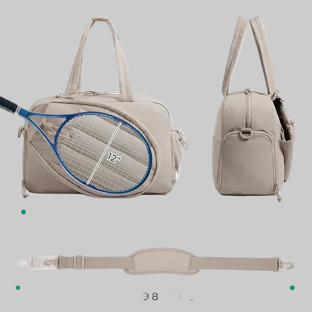 No. 3 Tote, Court-to-Studio Quilted Duffel, Dedicated Racket Storage, Separate Shoe Compartment