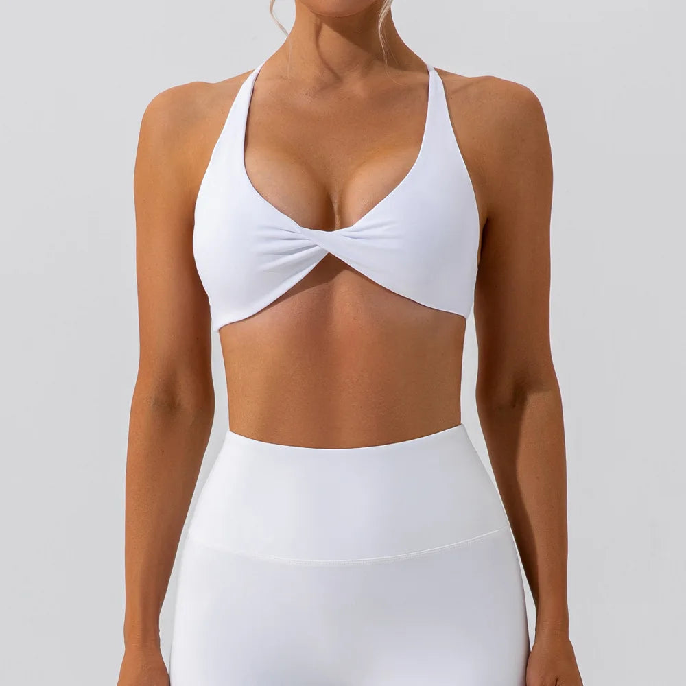 No. 1 Sports Bra, Twisted Cup Neckline, Criss Cross, Strappy Back Horizon