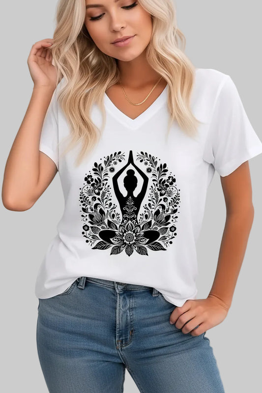 No. 8 Short Sleeve Shirt, Relaxed, V Neck, Favorite T-Shirt, Cotton, Soft Essential, Inclusive Sizing