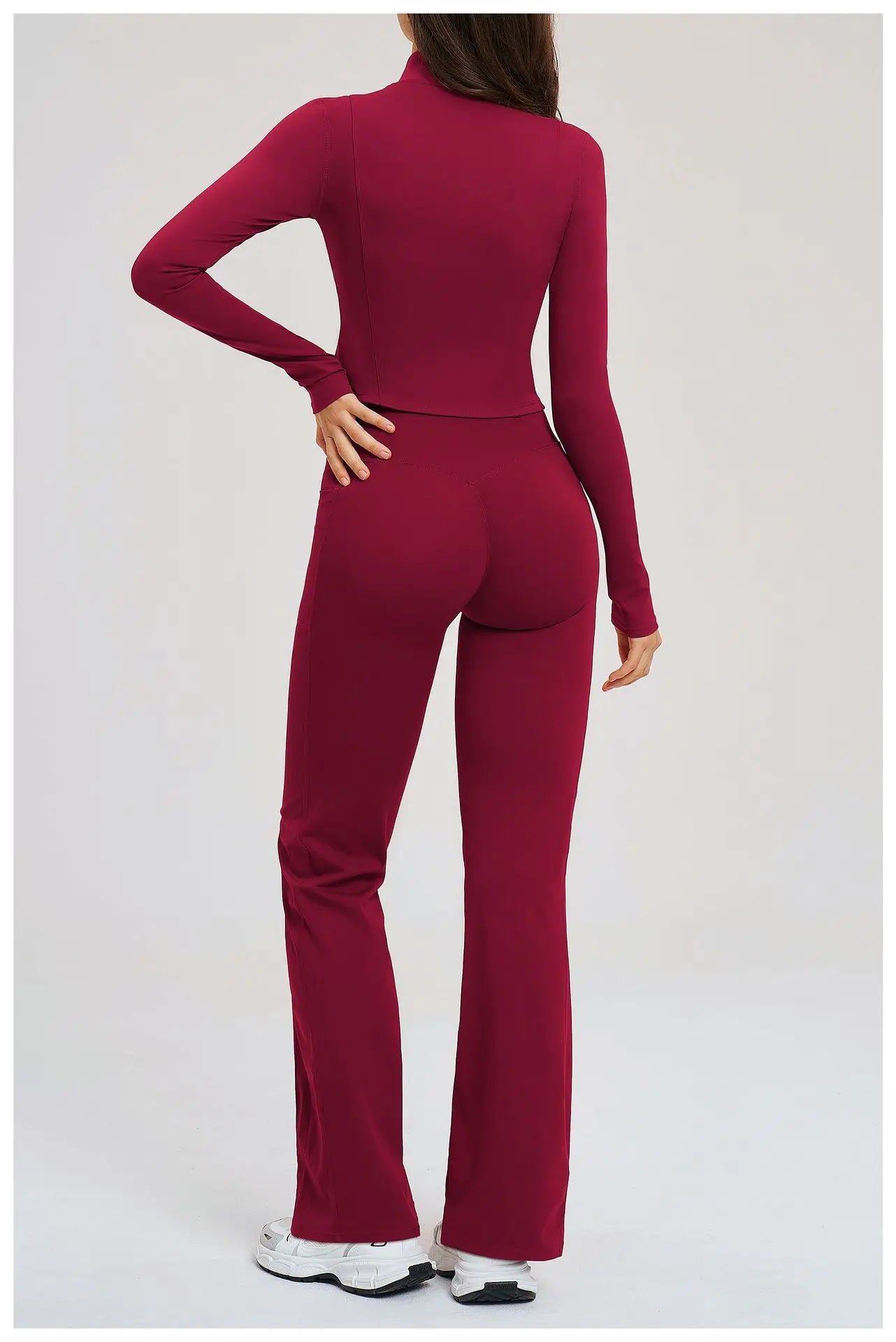 No. 8 Jacket, 2PC, Cropped, Corset, Jacket With Crossover, High-Waist Flared Legging